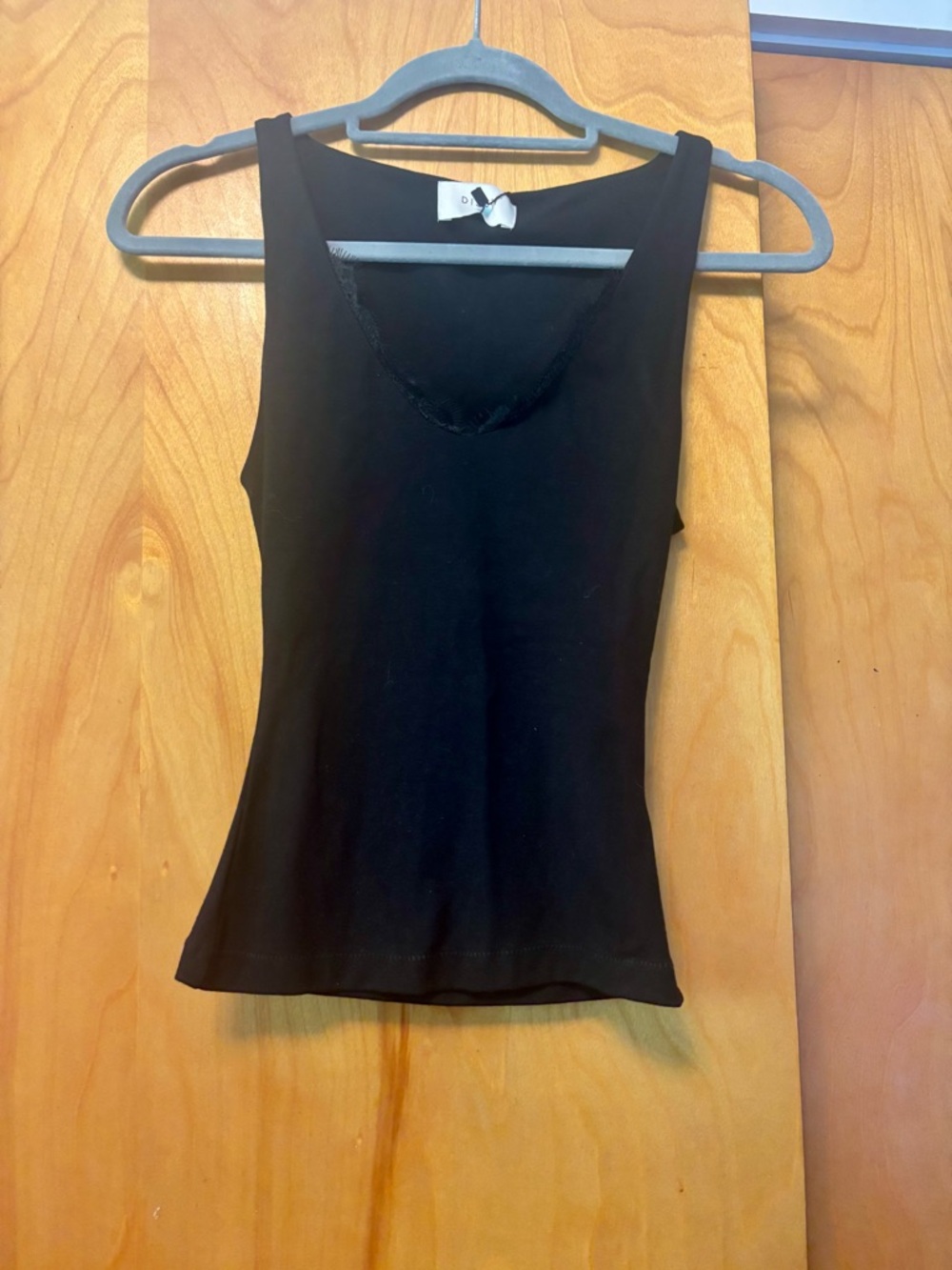 DISSH Black Lace Trim Scoop Neck Tank - NWT